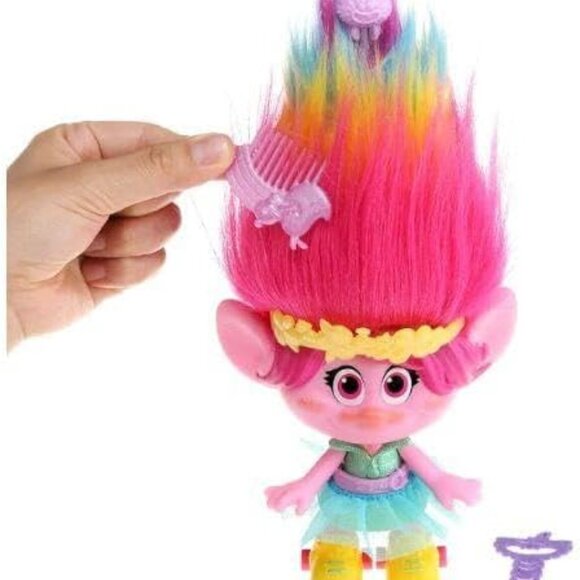 New in Box-Hasbro Trolls Party Hair Poppy Musical Doll-Speaking in French - Picture 11 of 16